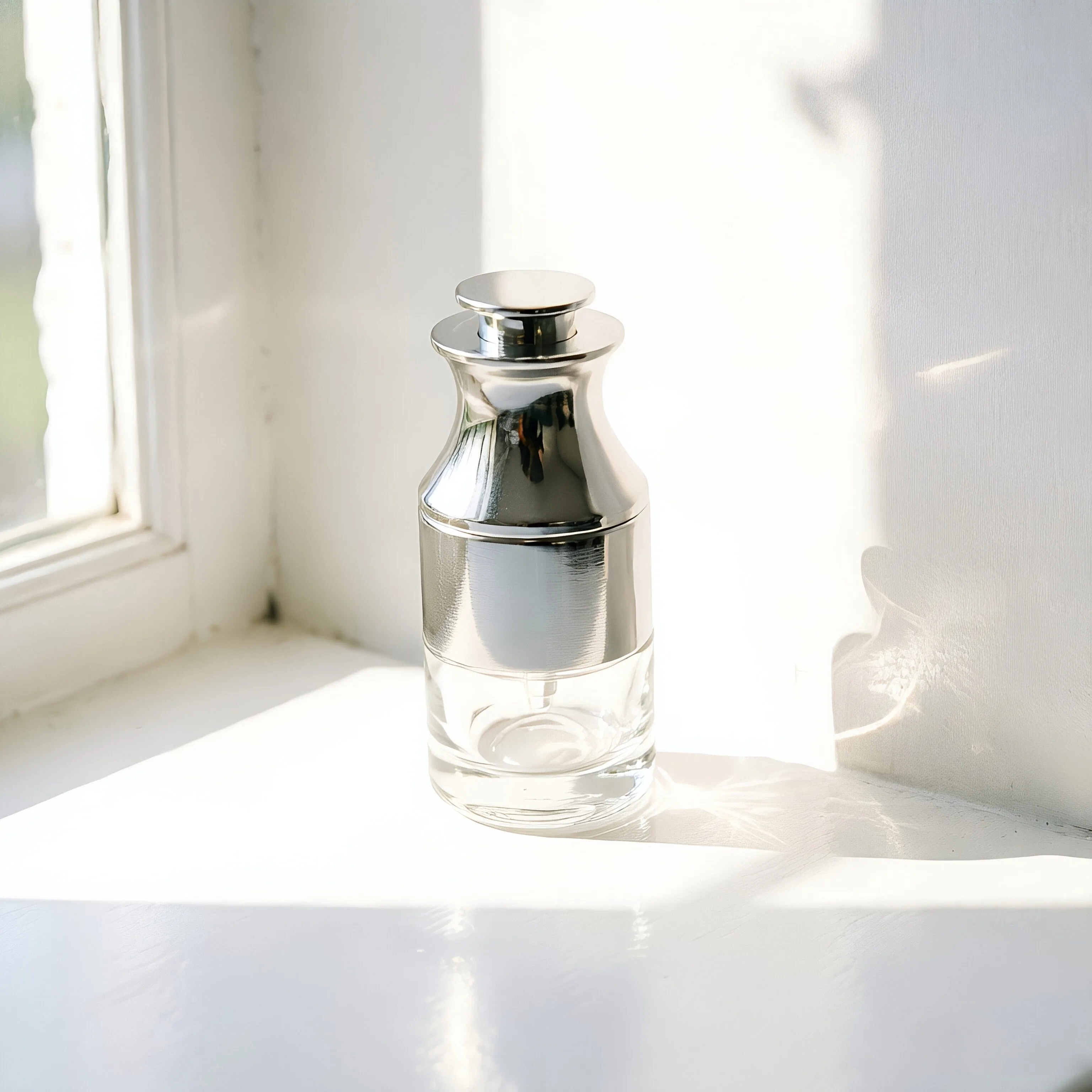 Luxury Silver Glass Serum Bottle