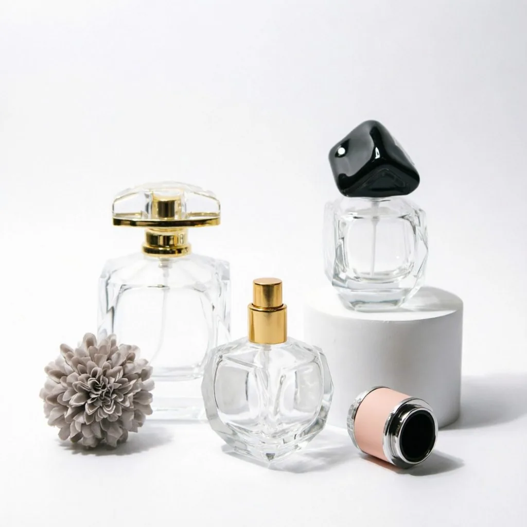Octagonal Glass Parfümflasche mit Gold Cap 50ml
