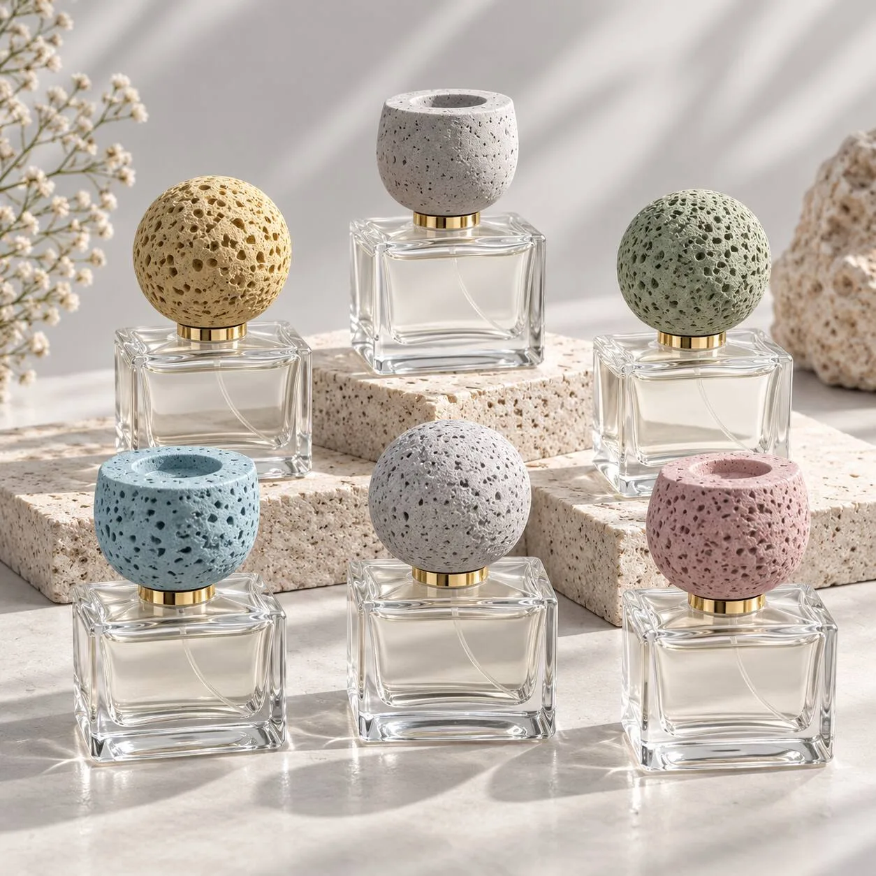 Custom Cement Stone Cosmetic & Perfume Bottle Caps
