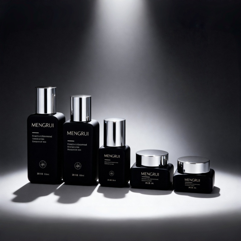 Flat Square Glass Bottle Cosmetic Packaging