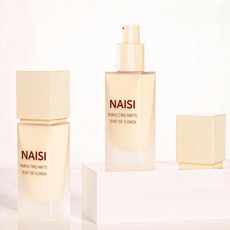 Square 30ml Cosmetic Foundation Lotion Pump Bottle