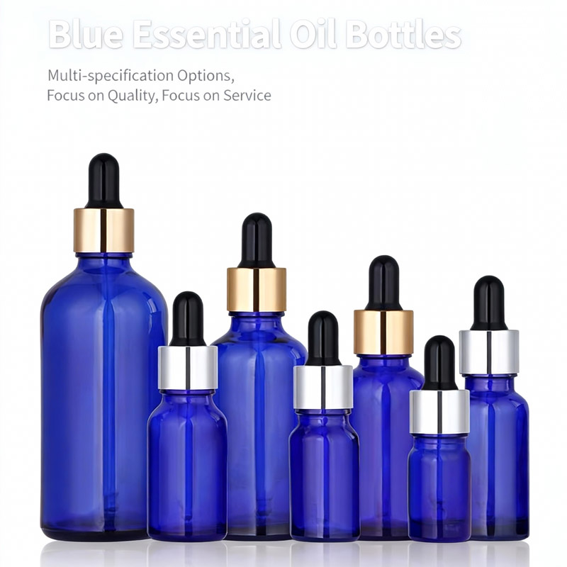 5ml, 10ml, 15ml, 20ml, 30ml, 50ml, 100ml Customizable round empty black glass bottles with black caps.