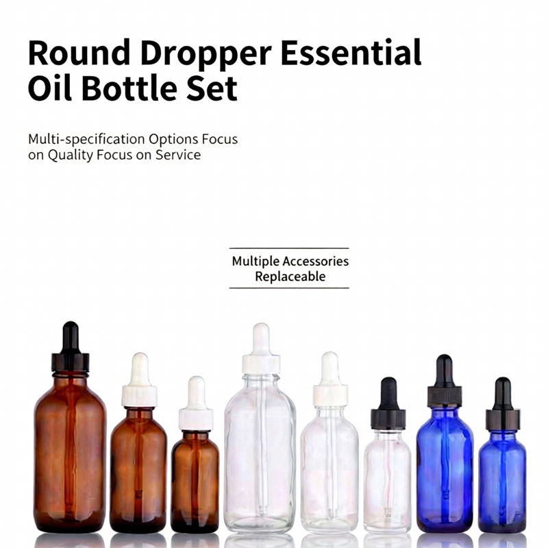 Newest 1oz 2oz 4oz Cosmetic Glass Bottle Essential Oil Boston Round Bottle