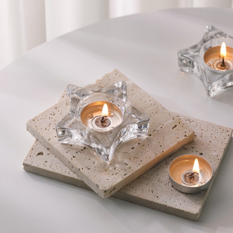 Customizable irregularly shaped glass candlesticks
