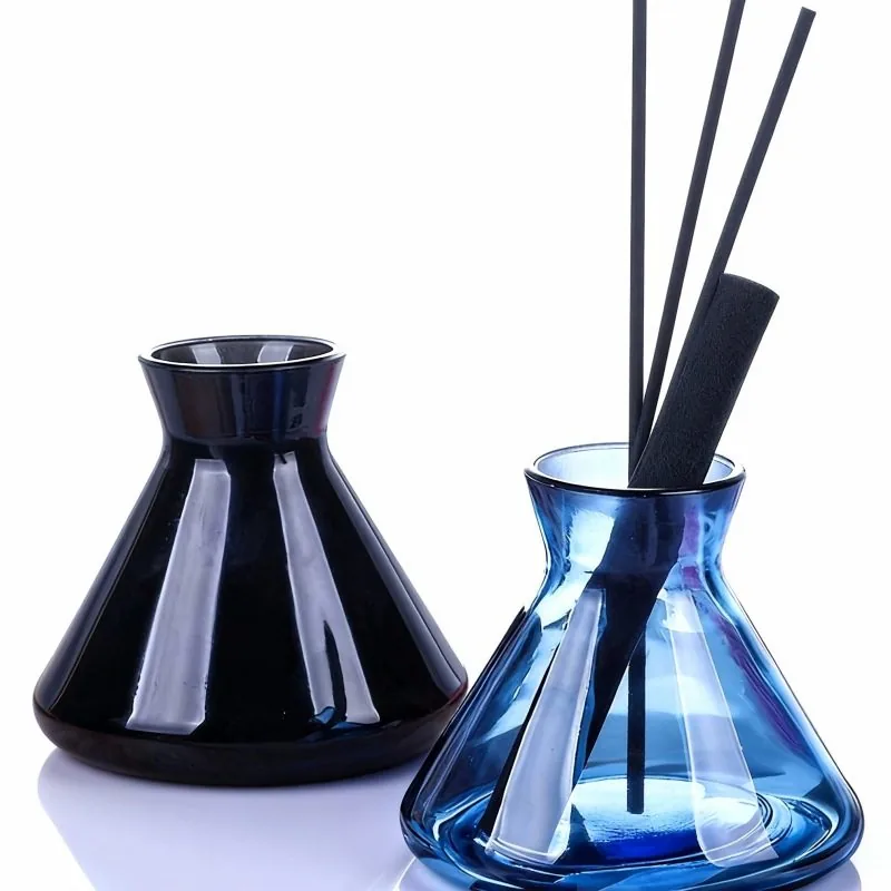 Colorful trumpet-shaped conical aromatherapy bottle empty glass bottle
