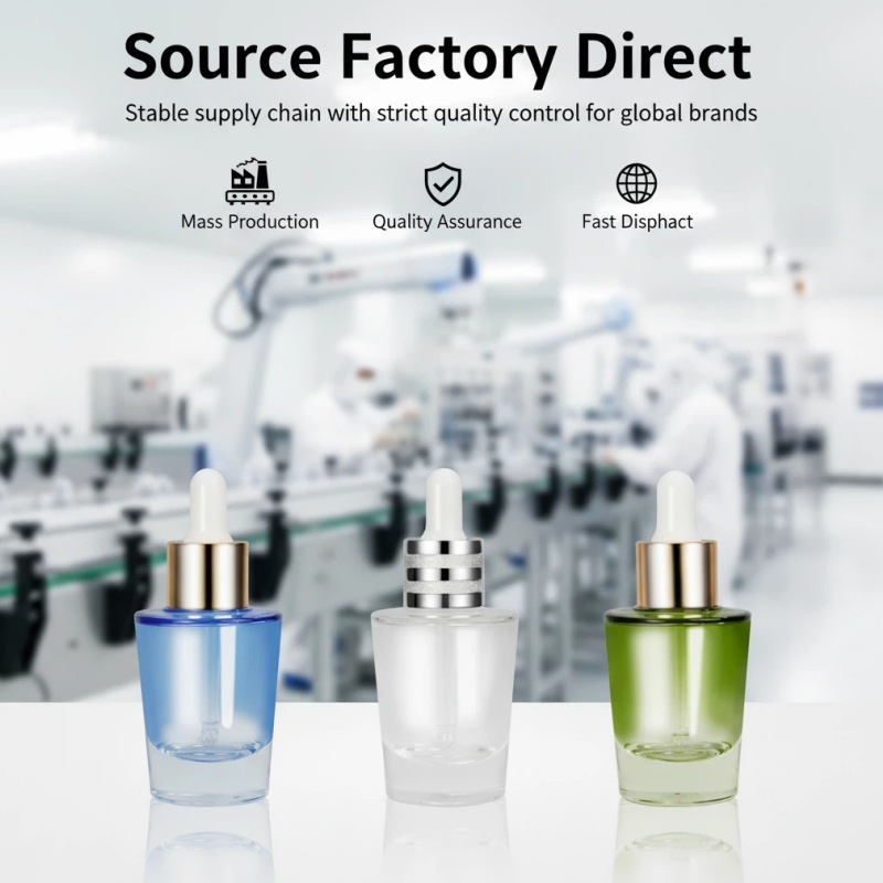 30ml/50ml Triangular Conical Glass Serum Bottle with Dropper