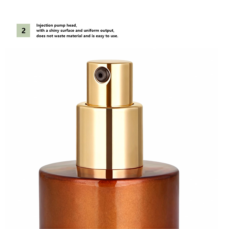 Custom gradient color essential oil glass pump bottle