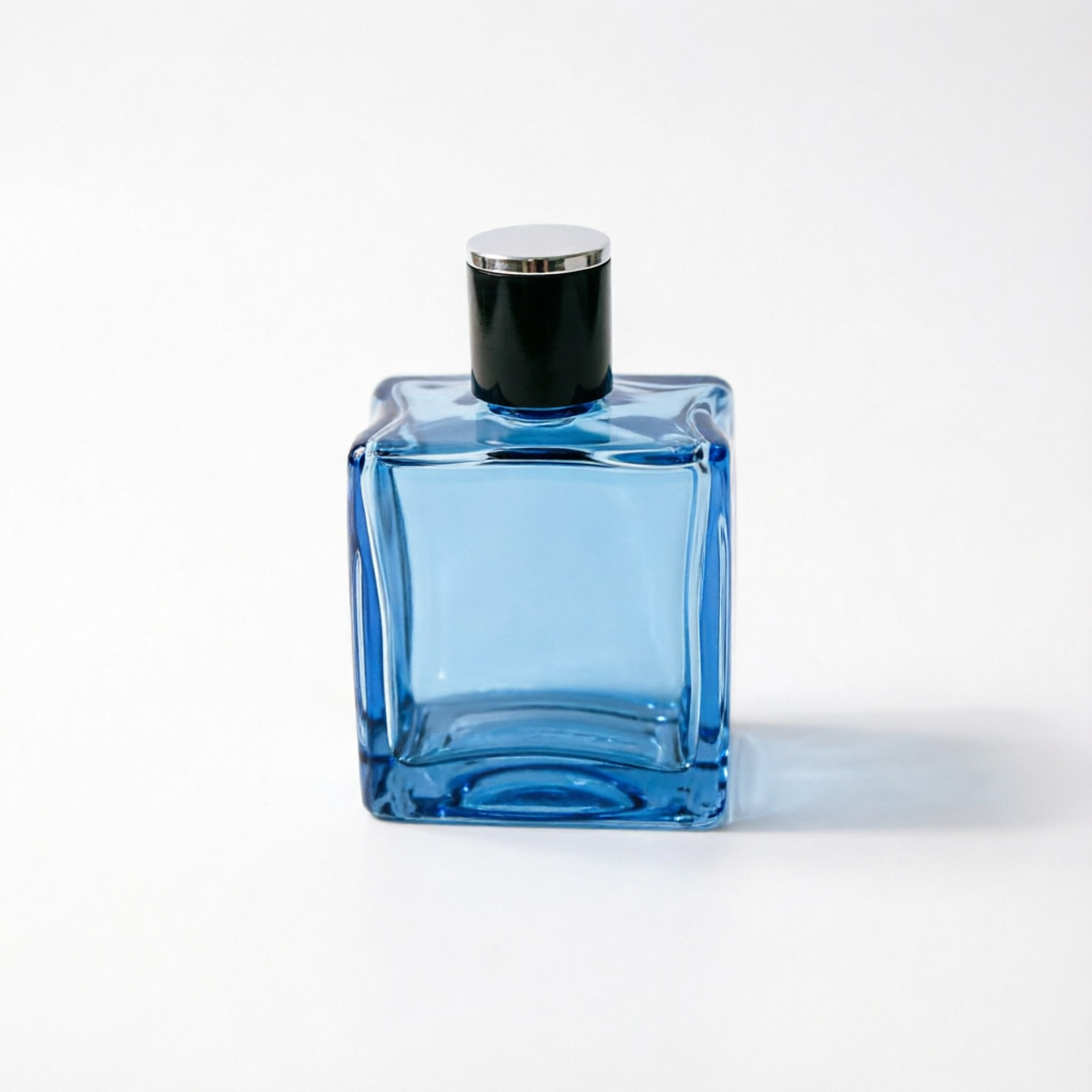 50ml Clear Square flacon de parfum with Silver Cap