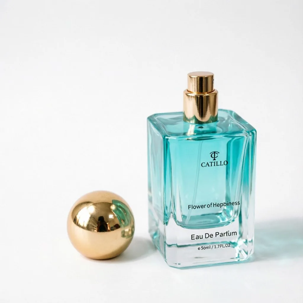 Green Square Perfume Bottle with Matte Finish