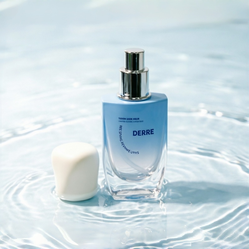 50ml Blue Gradient Square ガラスファンデーションボトル 付き Cream Twist Cap