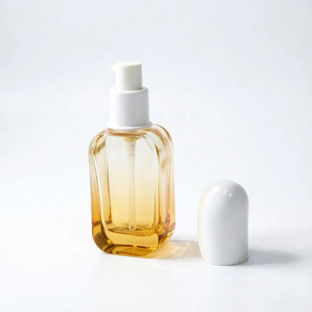 Clear Glass Perfume Oil şişe with Gold Base