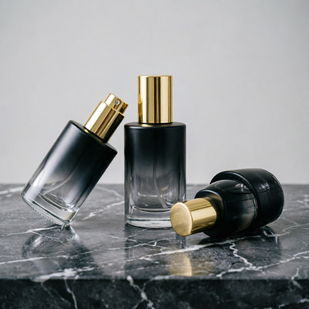 Black Gradient Glass Essence Bottle