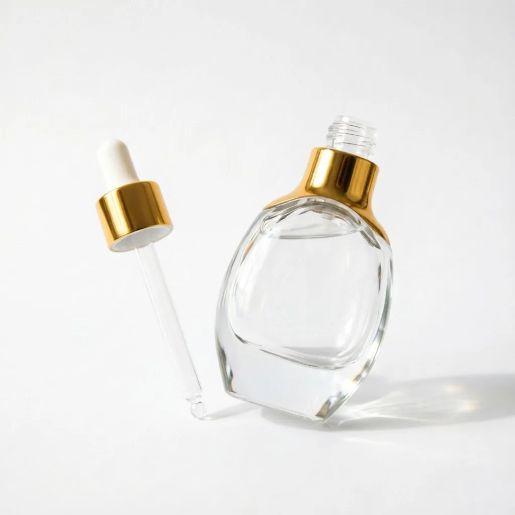 Clear Round Glass Essential Oil Dropper şişe