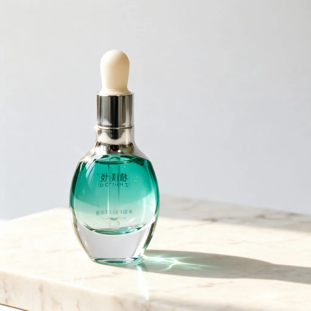 Aqua Blue Glass Serum Dropper şişe