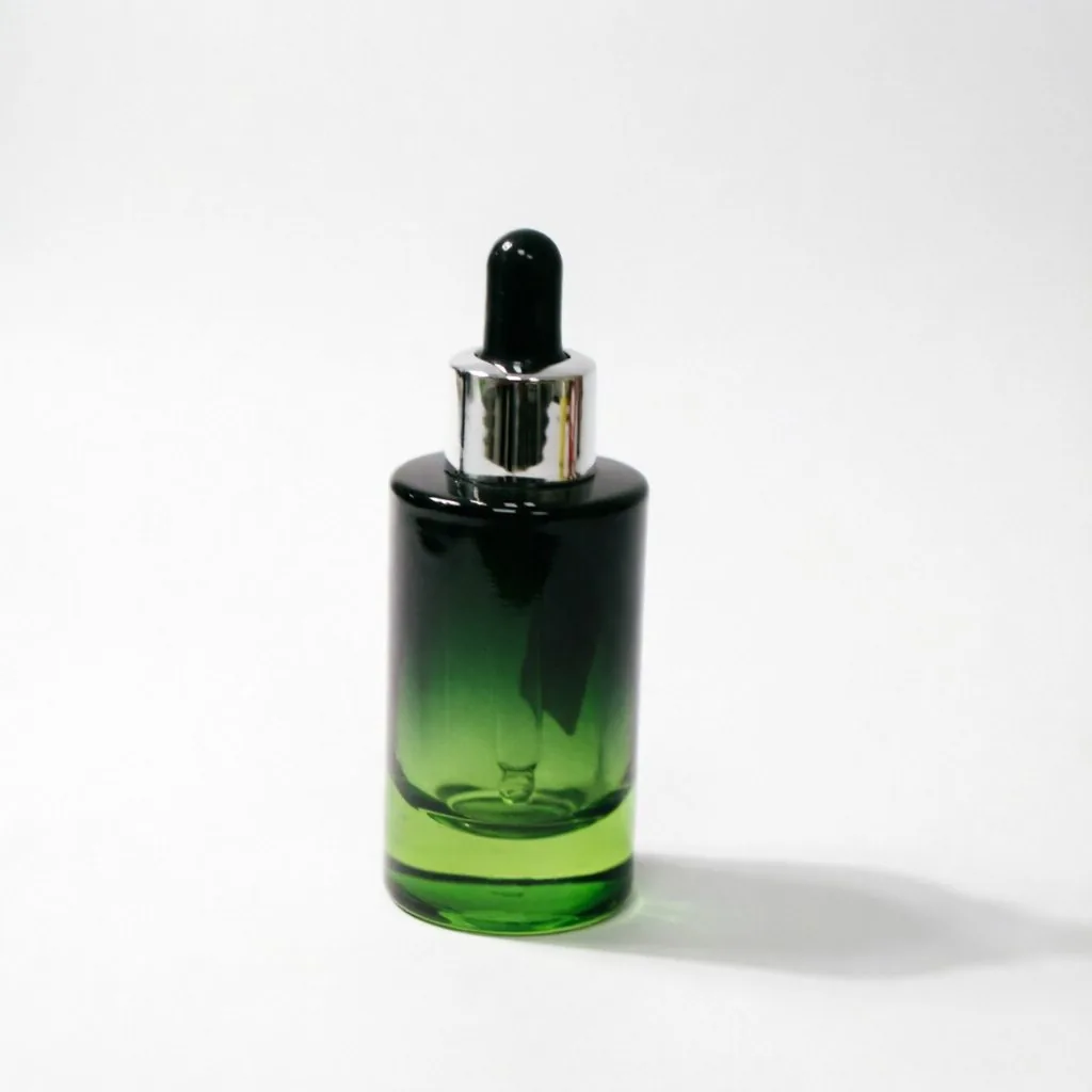 Green Gradient Glass Serum Bottle
