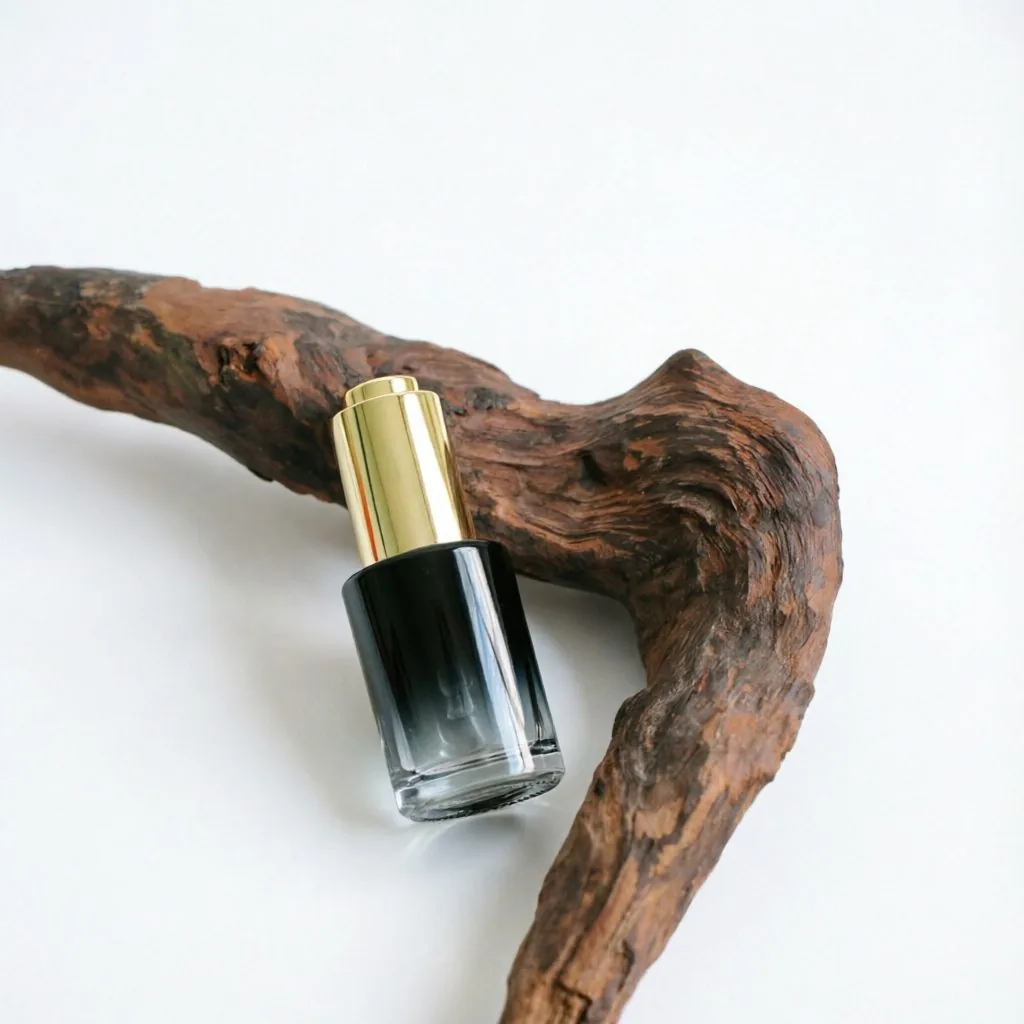 Black Gold Glass Serum Dropper Bottle