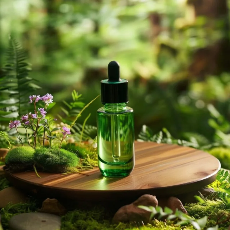 Mini Green Glass Dropper Bottle 5ml 10ml 15ml 30ml