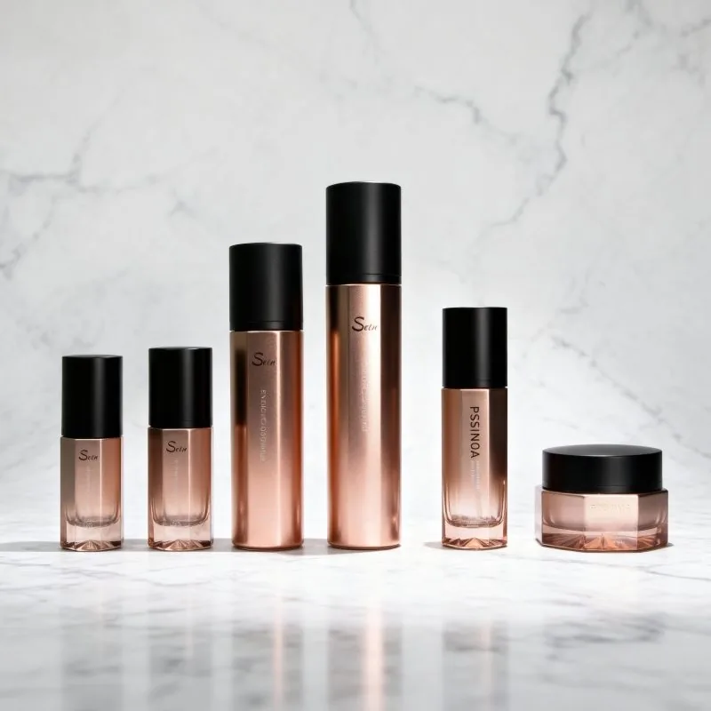 Frasco de bomba cosmética hexagonal Frasco de creme cosmético de vidro de 30ml / 50ml