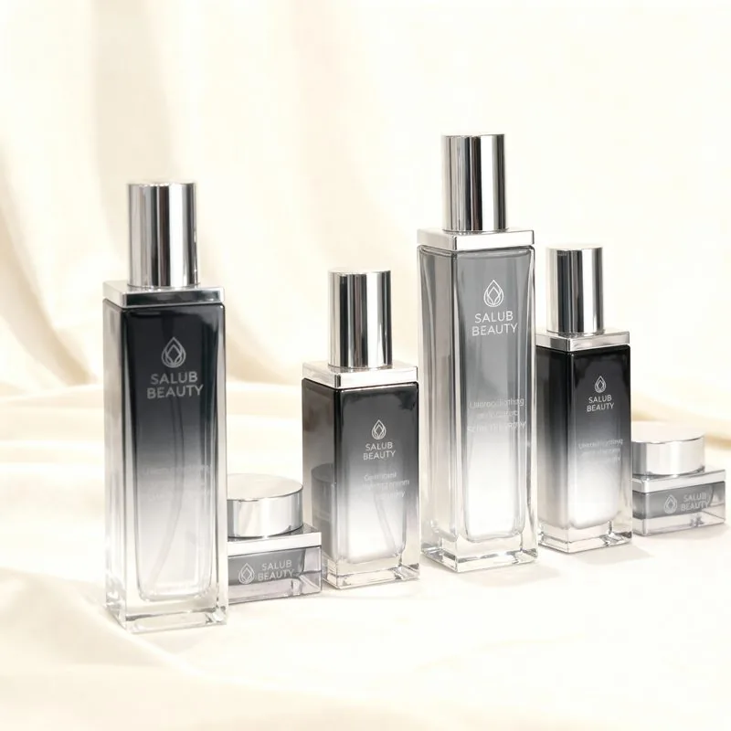 Frasco cosmético quadrado de 100ml 50g frasco de creme vazio de vidro