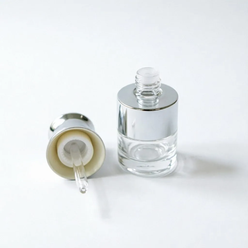 Luxury Silver Glass Serum Bottle