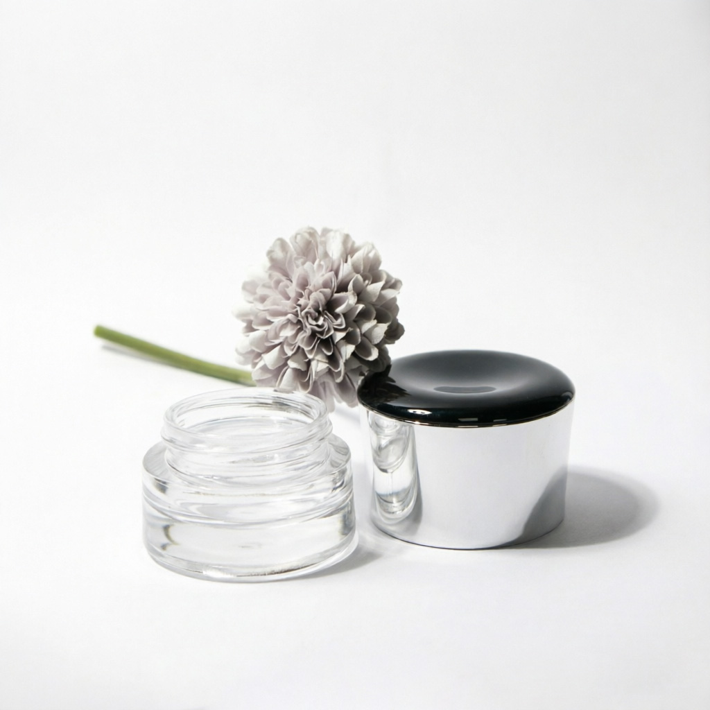 10g Clear Glass Cream Jar with Silver Lid