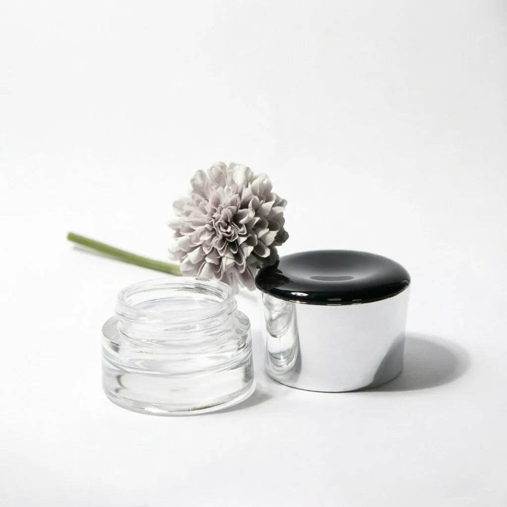 10g Clear Glass Cream Jar with Silver Lid