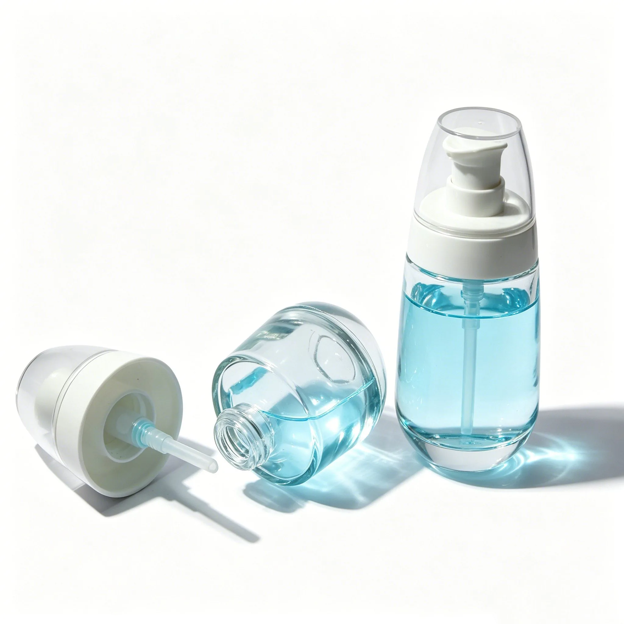 Pink Gradient Frosted Glass Lotion Bottle 30ml