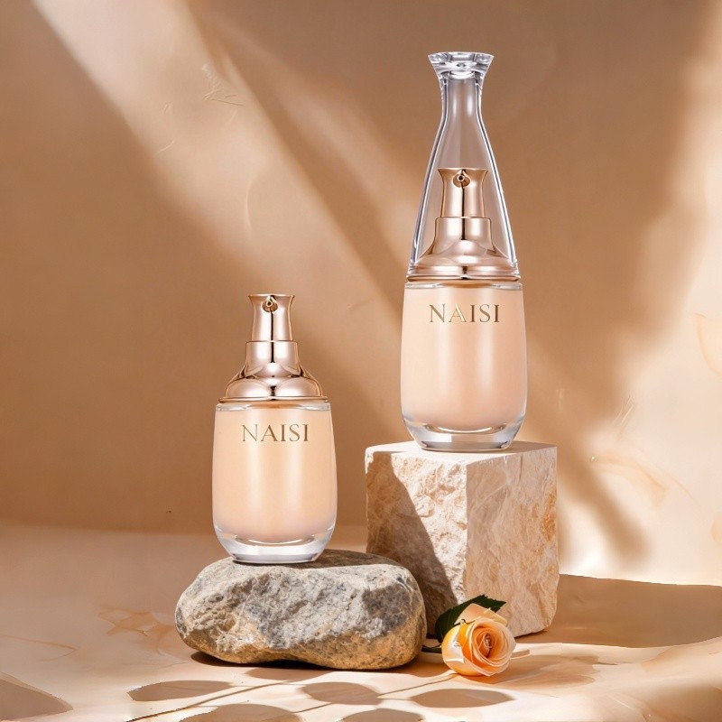 40ml oval clear glass bottle Foundation liquid bottle