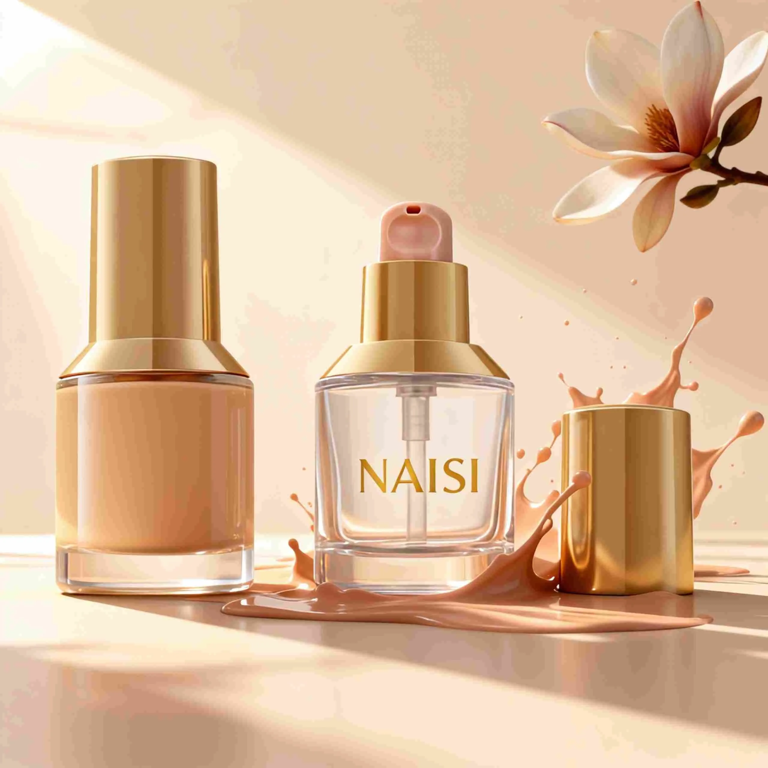 Sarı kapaklı 30ml Boş Likit Fondöten cam Şişe