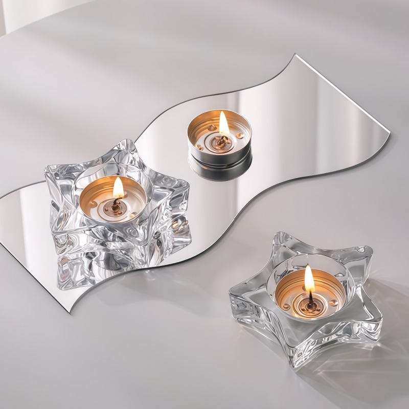 Customizable irregularly shaped glass candlesticks