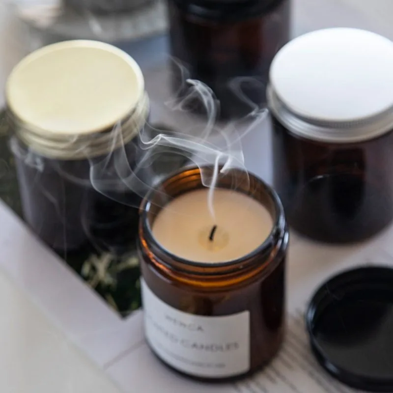 Brown 10oz Premium Glass Candle Jar