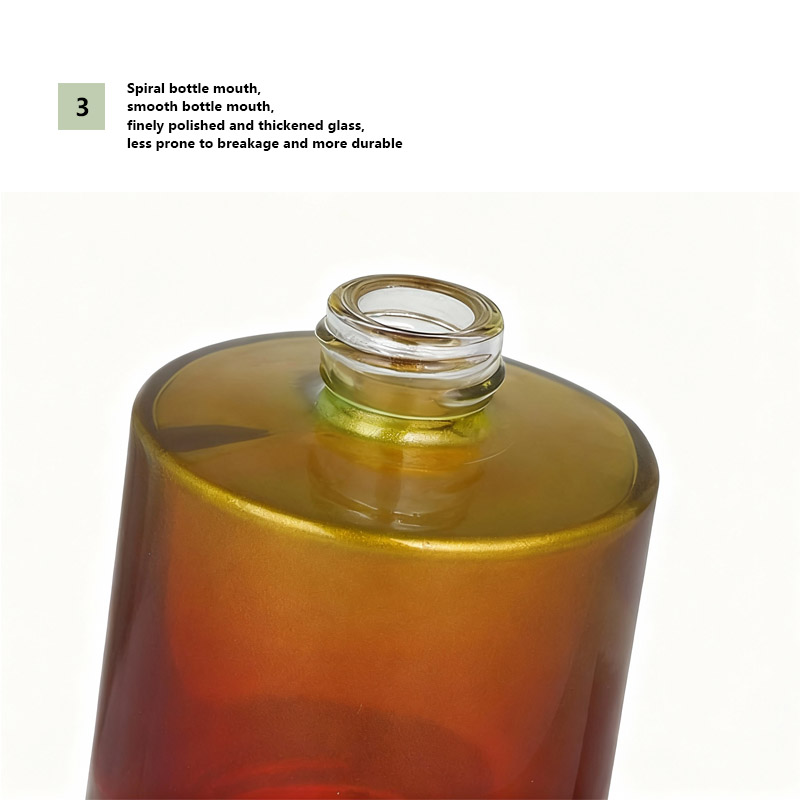 Custom gradient color essential oil glass pump bottle