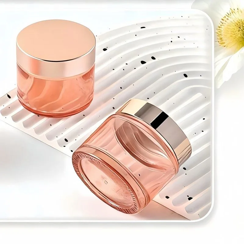 Orange Round Cosmetic Cream Glass Jar