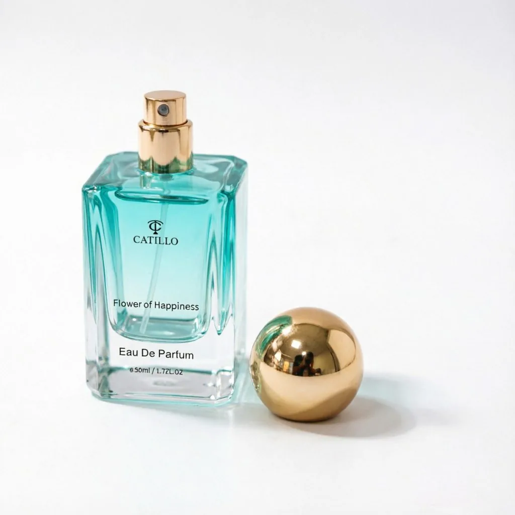 Green Square Perfume Bottle with Matte Finish