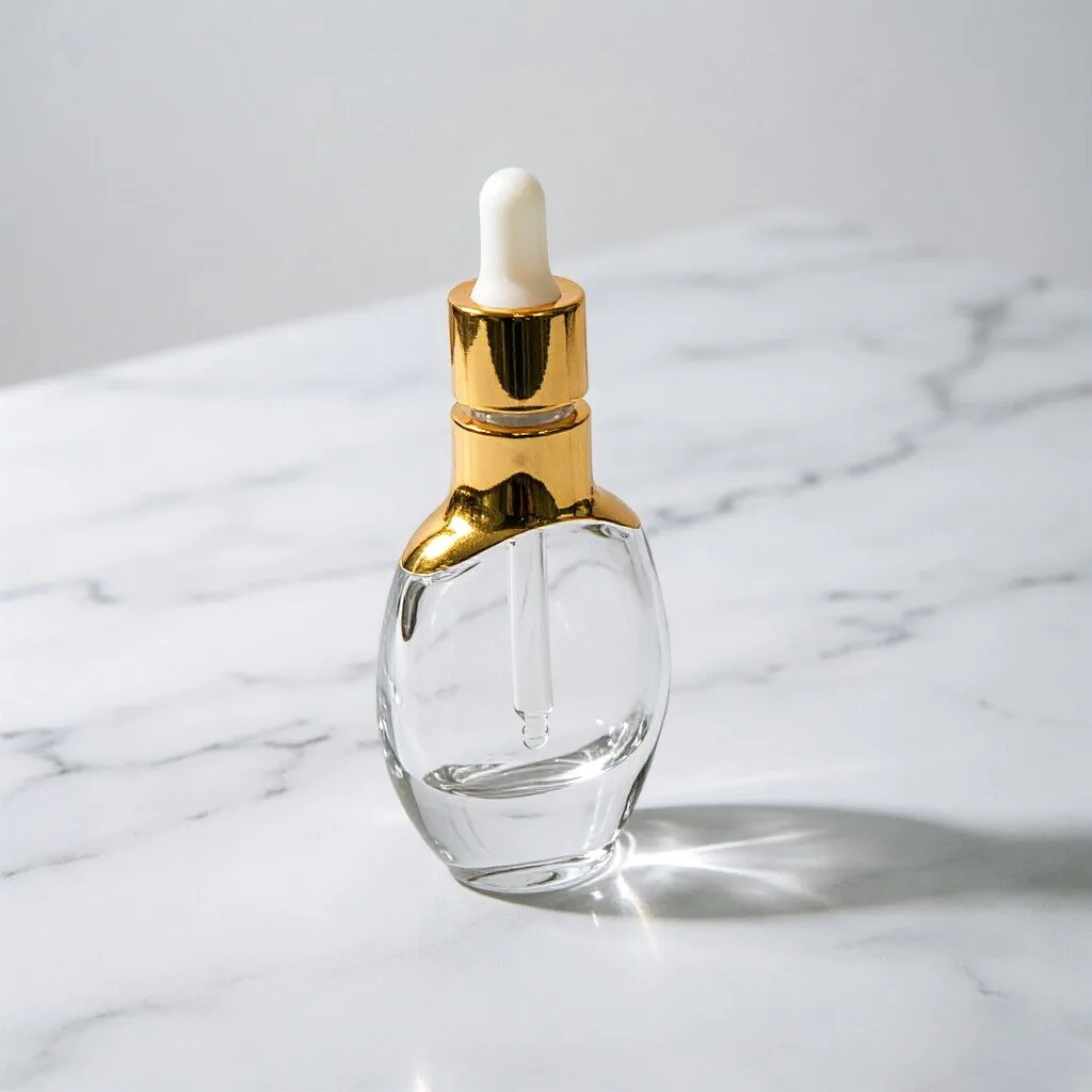 Clear Round Glass Essential Oil Dropper şişe