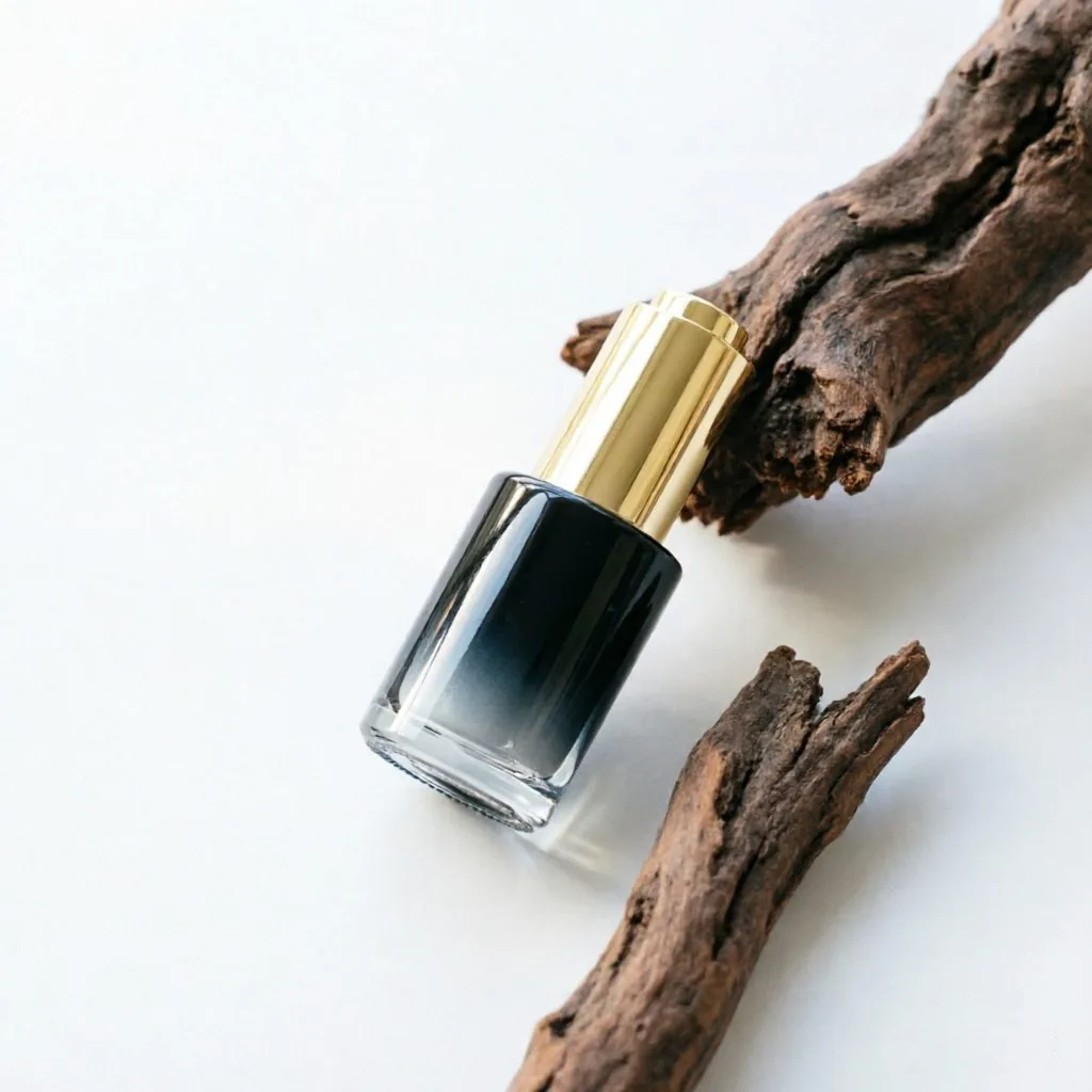 Black Gold Glass Serum Dropper Bottle