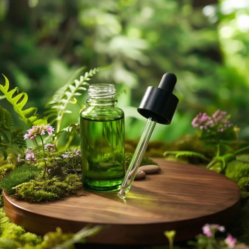 Mini Green Glass Dropper Bottle 5ml 10ml 15ml 30ml