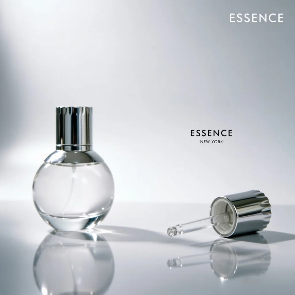 Round Glass Aromatherapy Bottle with Silver Cap 30ml