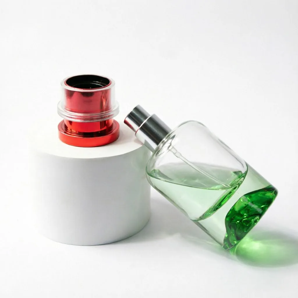 Creative Mountain Landscape Glass parfüm şişesi with Red Cap 50ml