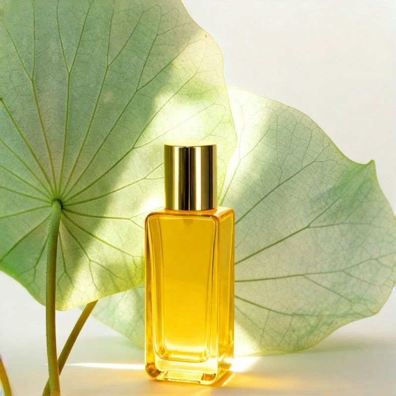 Embalagem cosmética para garrafa de vidro quadrada plana