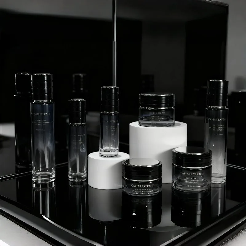 Fabricantes de frascos de cosméticos Frascos de creme facial substituíveis de vidro no atacado