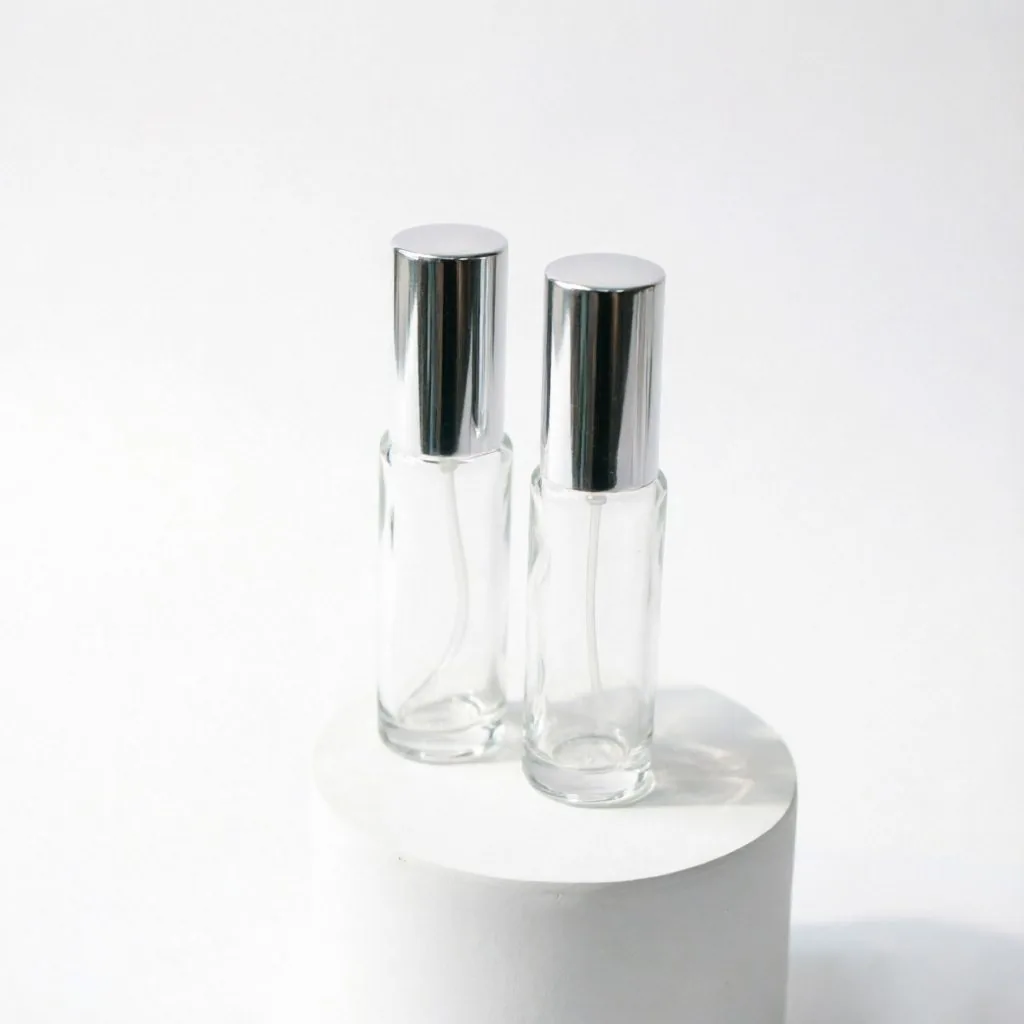 Mini Square Glass parfüm şişesi with Silver Spray Pump 5ml 8ml 15ml 30ml