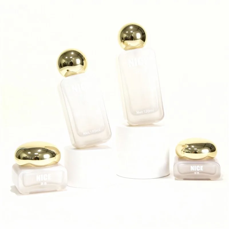 Serviço de processamento personalizado para embalagens de cosméticos - capacidade de 100 ml, frascos de vidro de 50 ml