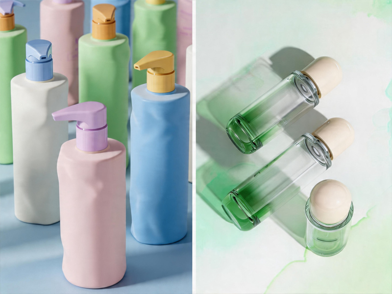 Does the lightweight advantage of recycled plastics (PCR) mean glass's position in cosmetic packaging is in jeopardy