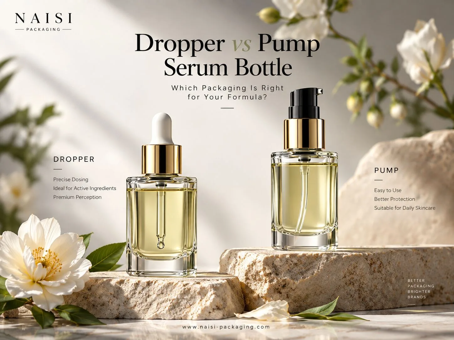Dropper vs Pump Serum Bottle: Which Packaging Is Right for Your Formula?
