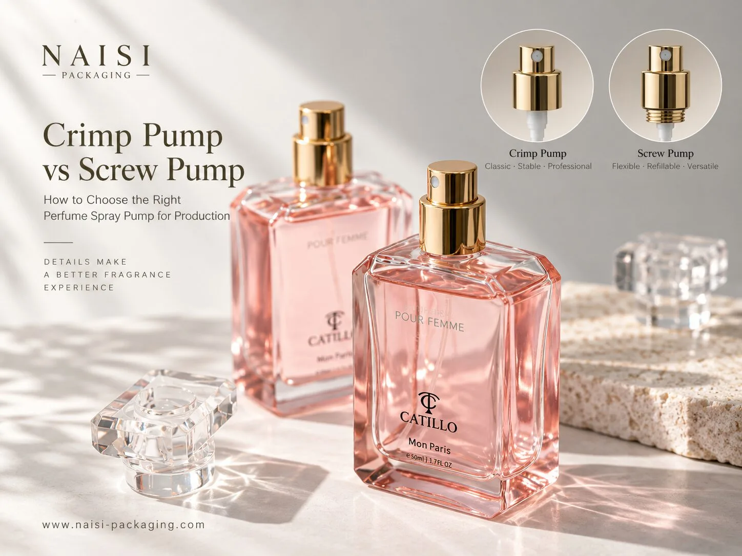 Crimp Pump vs Screw Pump: How to Choose the Right Perfume Spray Pump for Production